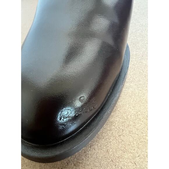 Zara Chelsea Brown Vegan Buckle Detail Round Toe Pull On Ankle Boots Sz 8 - Picture 12 of 12